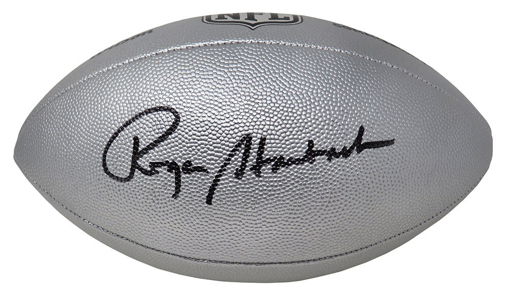 Roger Staubach Autographed Wilson Duke Metallic NFL Full Size Replica-Powers Sports Memorabilia