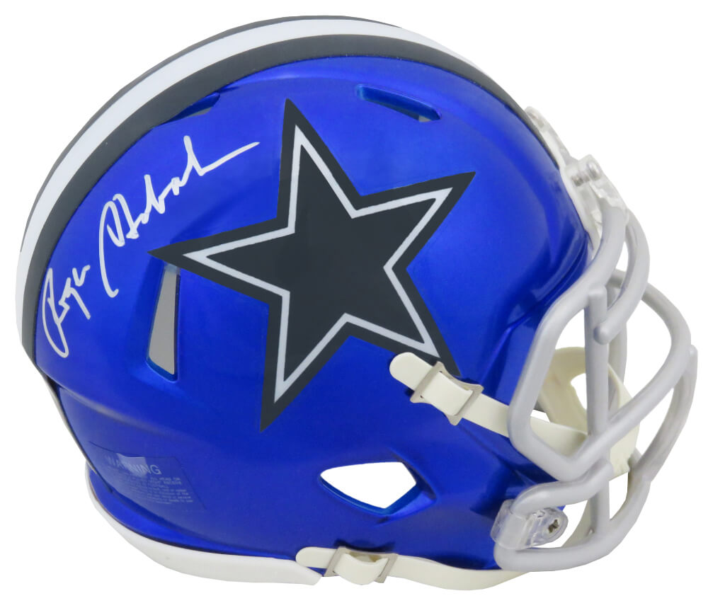 Roger Staubach Autographed Dallas Cowboys FLASH Riddell Speed Mini Helmet-Powers Sports Memorabilia