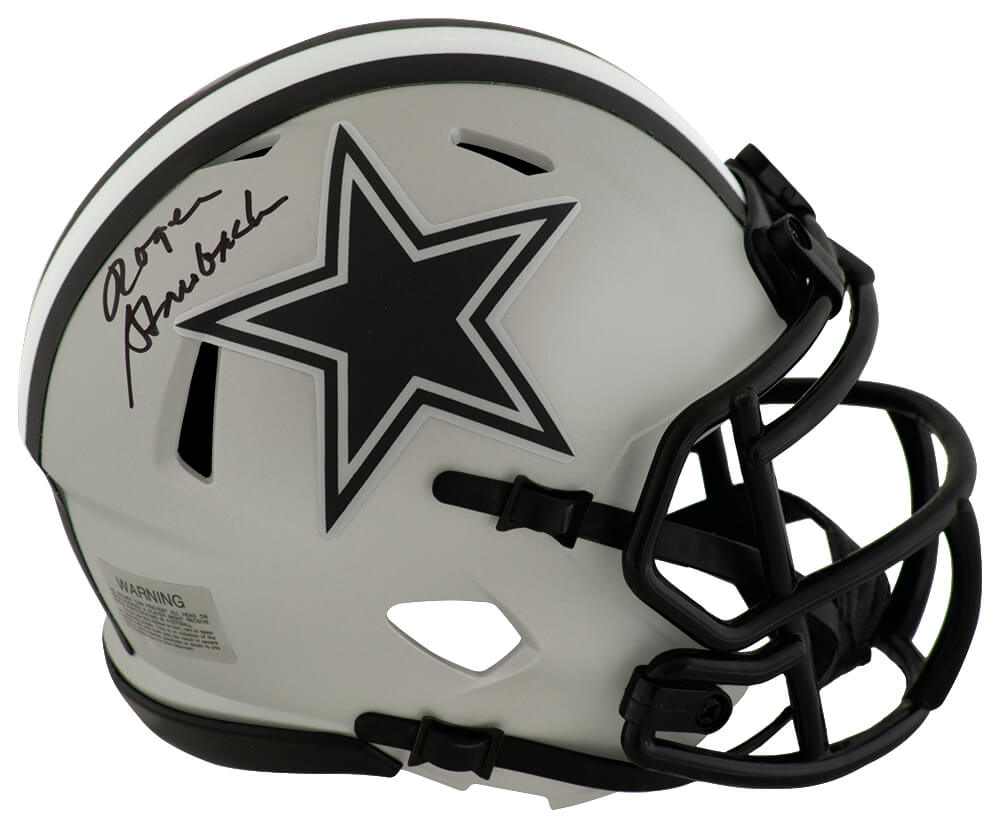 Roger Staubach Autographed Dallas Cowboys RAVE Riddell Speed Mini Helmet-Powers Sports Memorabilia