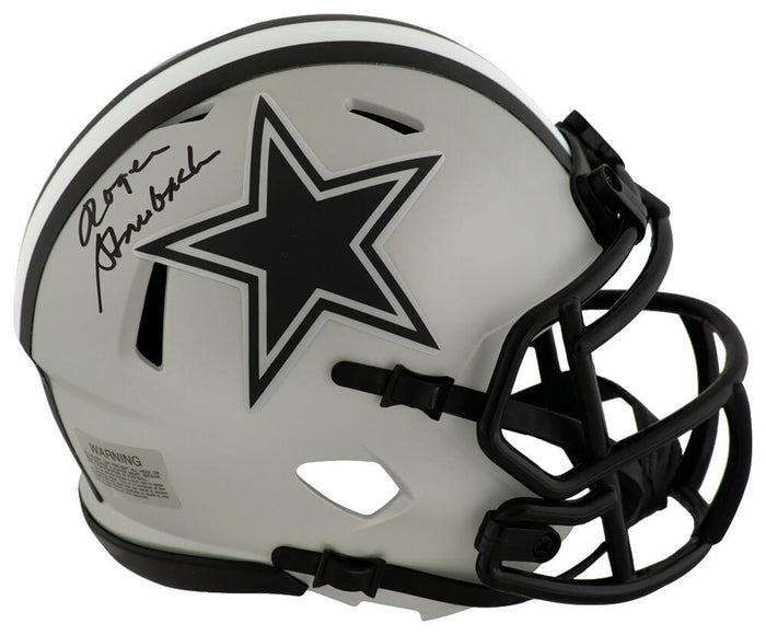 Roger Staubach Autographed Dallas Cowboys RAVE Riddell Speed Mini Helmet-Powers Sports Memorabilia