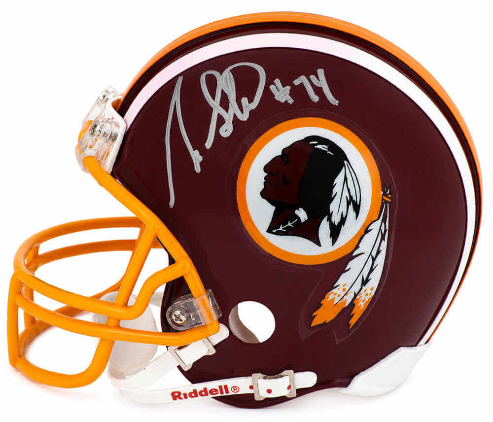 George Starke Autographed Washington Throwback Riddell (VSR4) Mini Helmet-Powers Sports Memorabilia