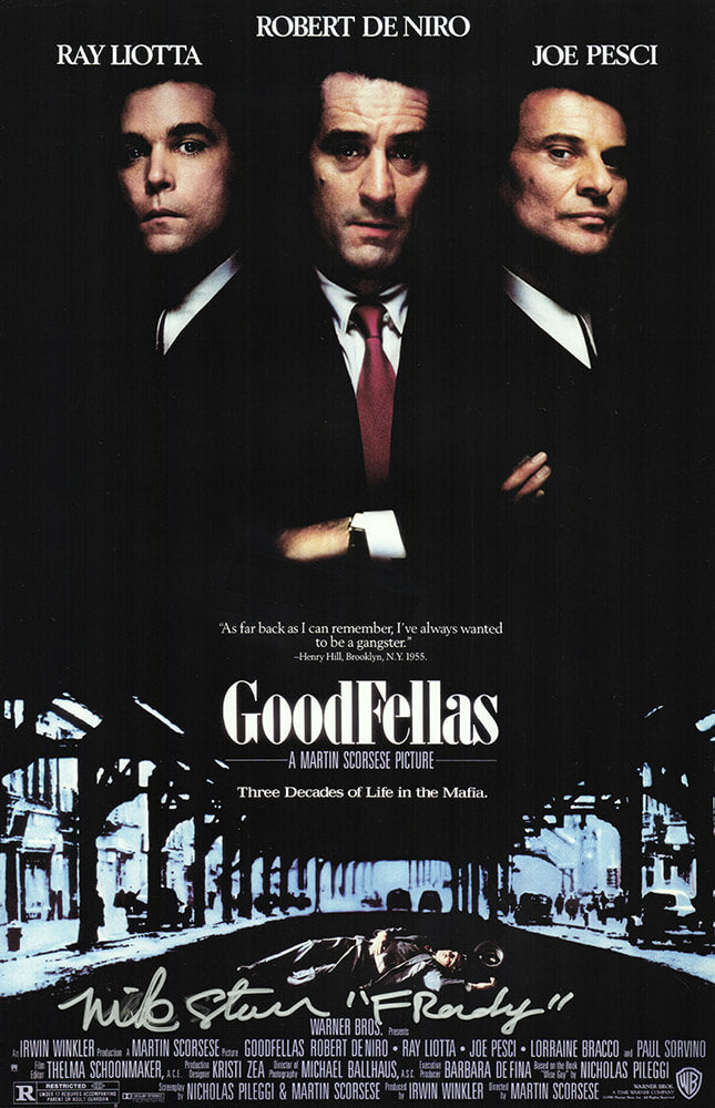 Mike Starr Autographed Goodfellas 11x17 Movie Poster with Frenchy-Powers Sports Memorabilia