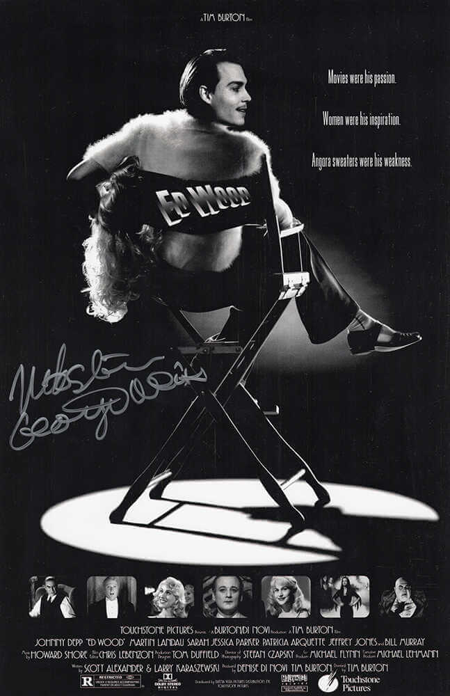 Mike Starr Autographed Ed Wood 11x17 Movie Poster with George Weiss-Powers Sports Memorabilia
