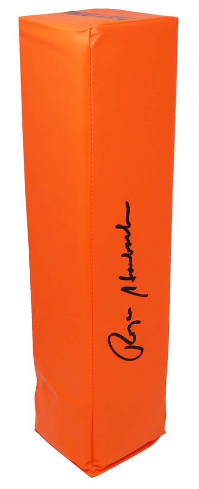 Roger Staubach Autographed Orange Endzone Football Pylon-Powers Sports Memorabilia