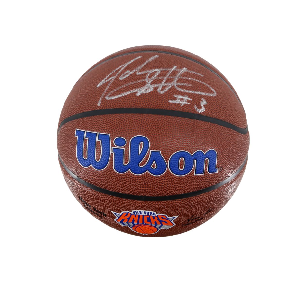 John Starks New York Knicks Signed Wilson Knicks Logo Basketball-Powers Sports Memorabilia