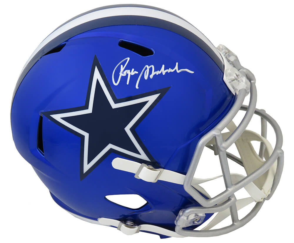 Roger Staubach Dallas Cowboys Autographed FLASH Full Size Riddell Replica Helmet-Powers Sports Memorabilia