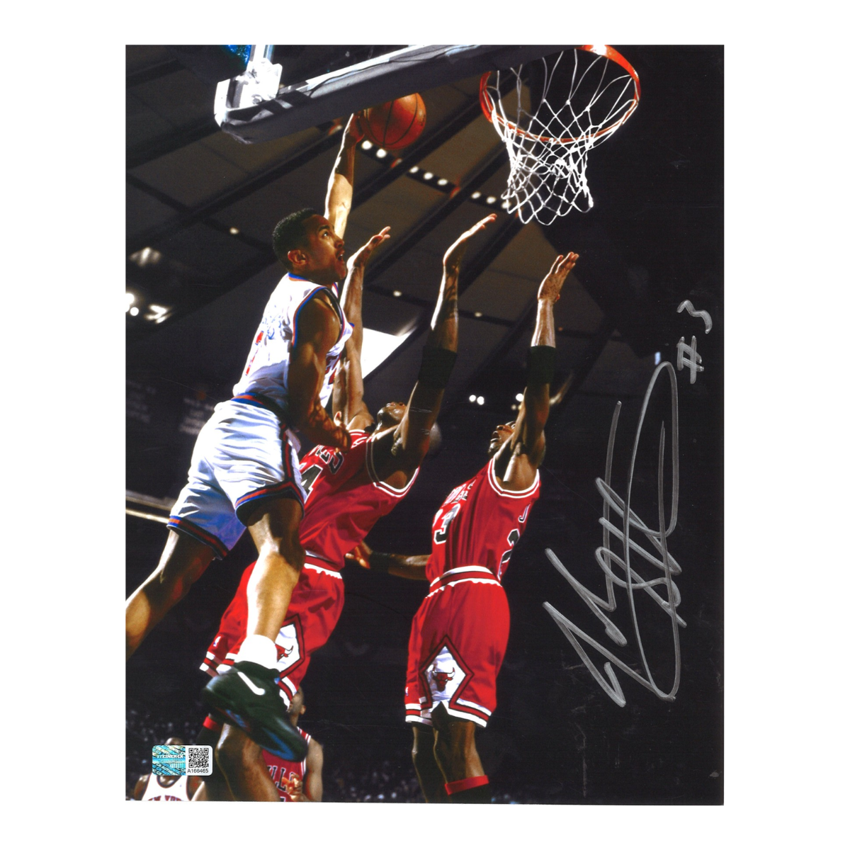John Starks New York Knicks Signed 8x10 Dunk Photo-Powers Sports Memorabilia