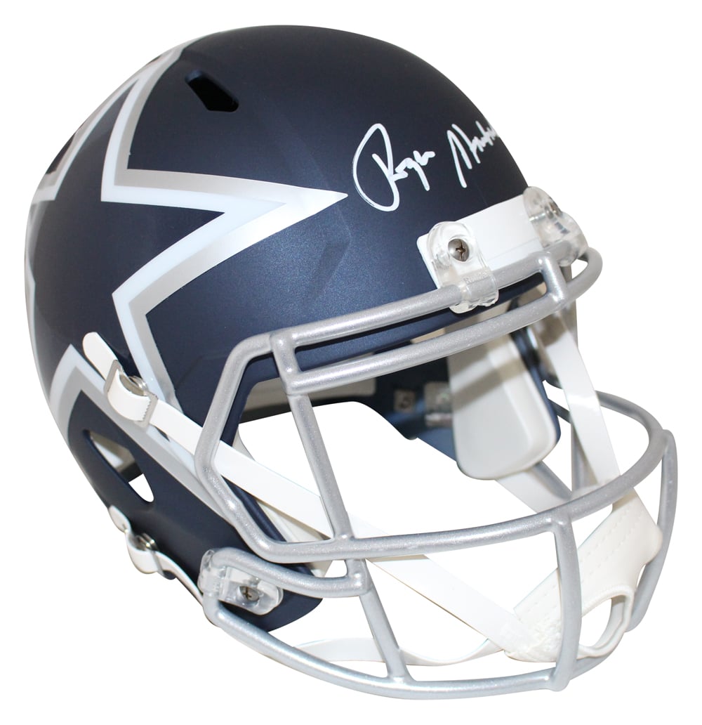 Roger Staubach Dallas Cowboys Signed Full Size Helmet - AMP Replica Beckett-Powers Sports Memorabilia