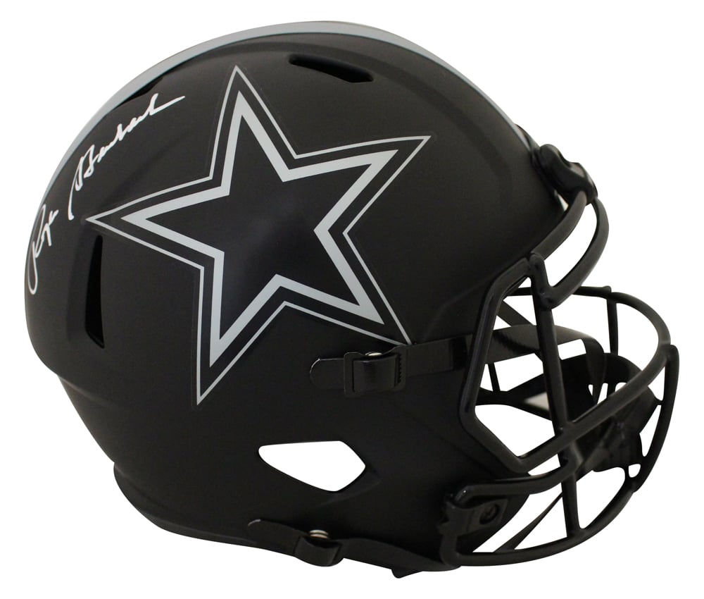 Roger Staubach Dallas Cowboys Signed Full Size Helmet - Eclipse Replica Beckett - 27450-Powers Sports Memorabilia