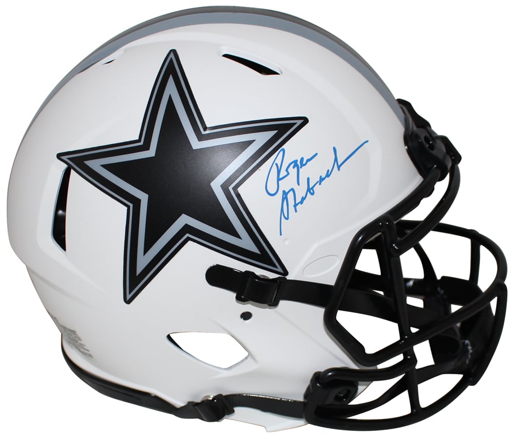 Roger Staubach Dallas Cowboys Authentic Lunar Signed Helmet BAS-Powers Sports Memorabilia