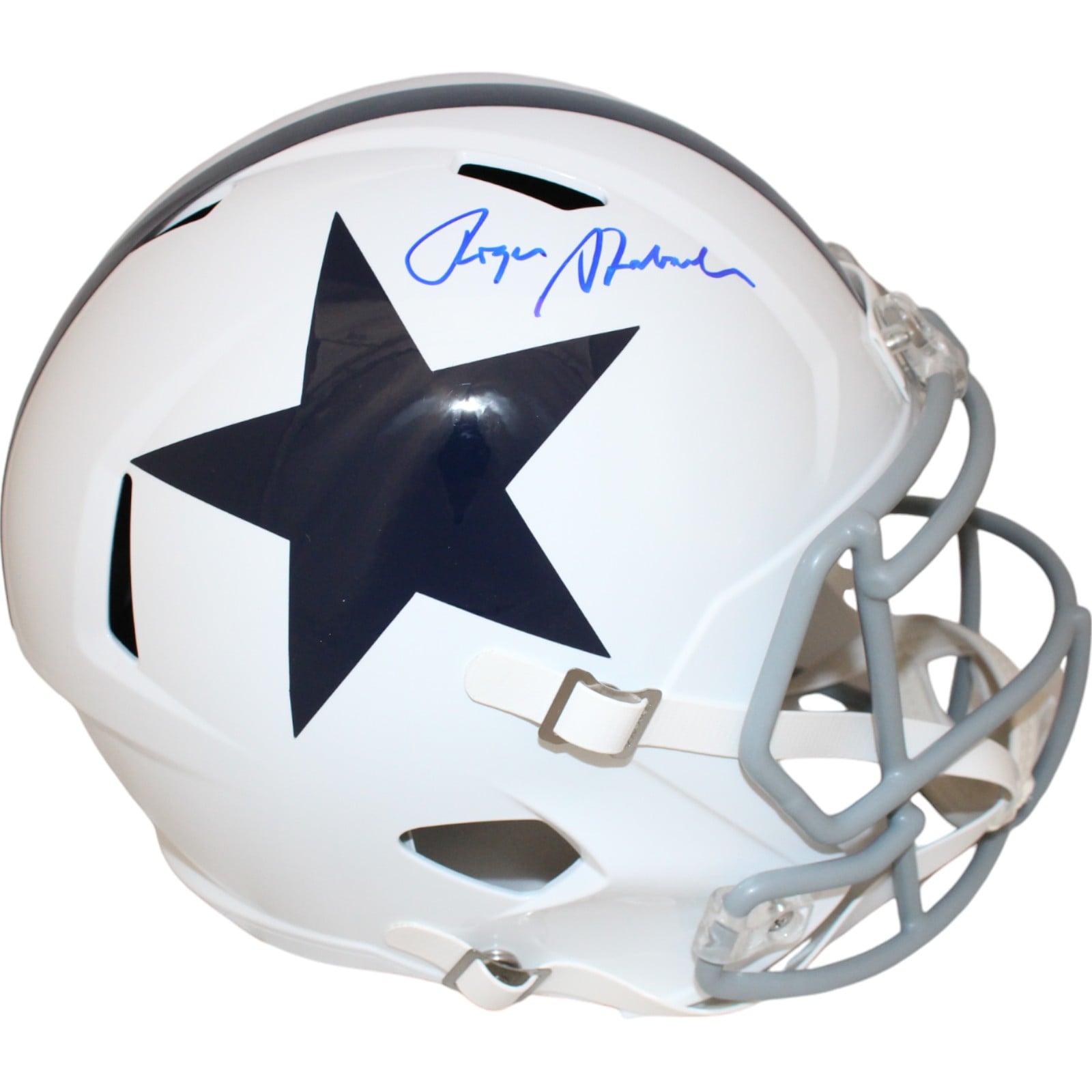 Roger Staubach Signed Dallas Cowboys Full-Size 60-63 Helmet – Beckett Authenticated-Powers Sports Memorabilia