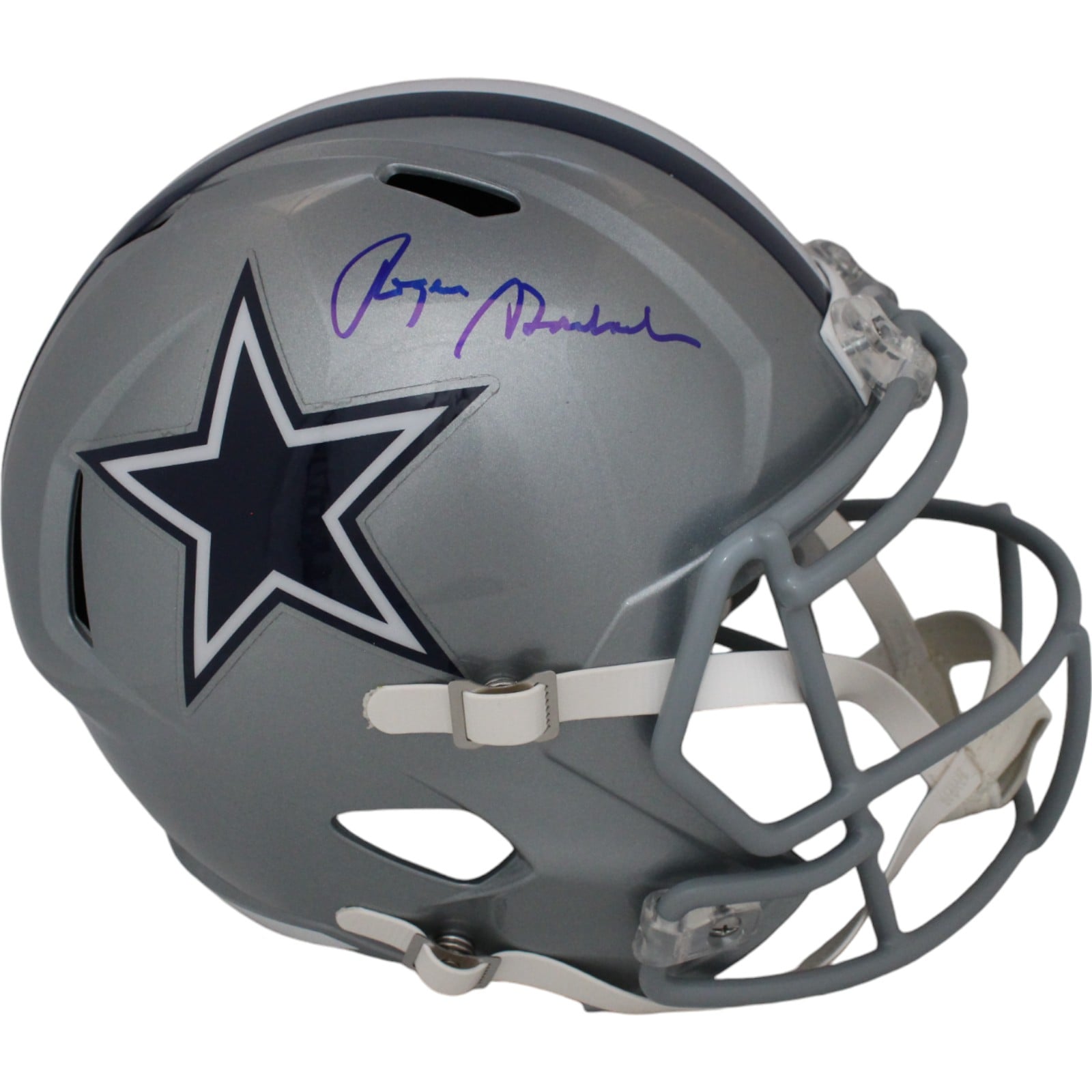 Roger Staubach Signed Dallas Cowboys Full-Size Helmet – Beckett Authenticated-Powers Sports Memorabilia