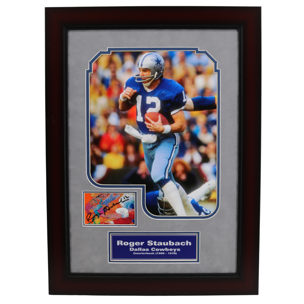 Roger Staubach Dallas Cowboys Signed and Framed Cut Collage-Powers Sports Memorabilia