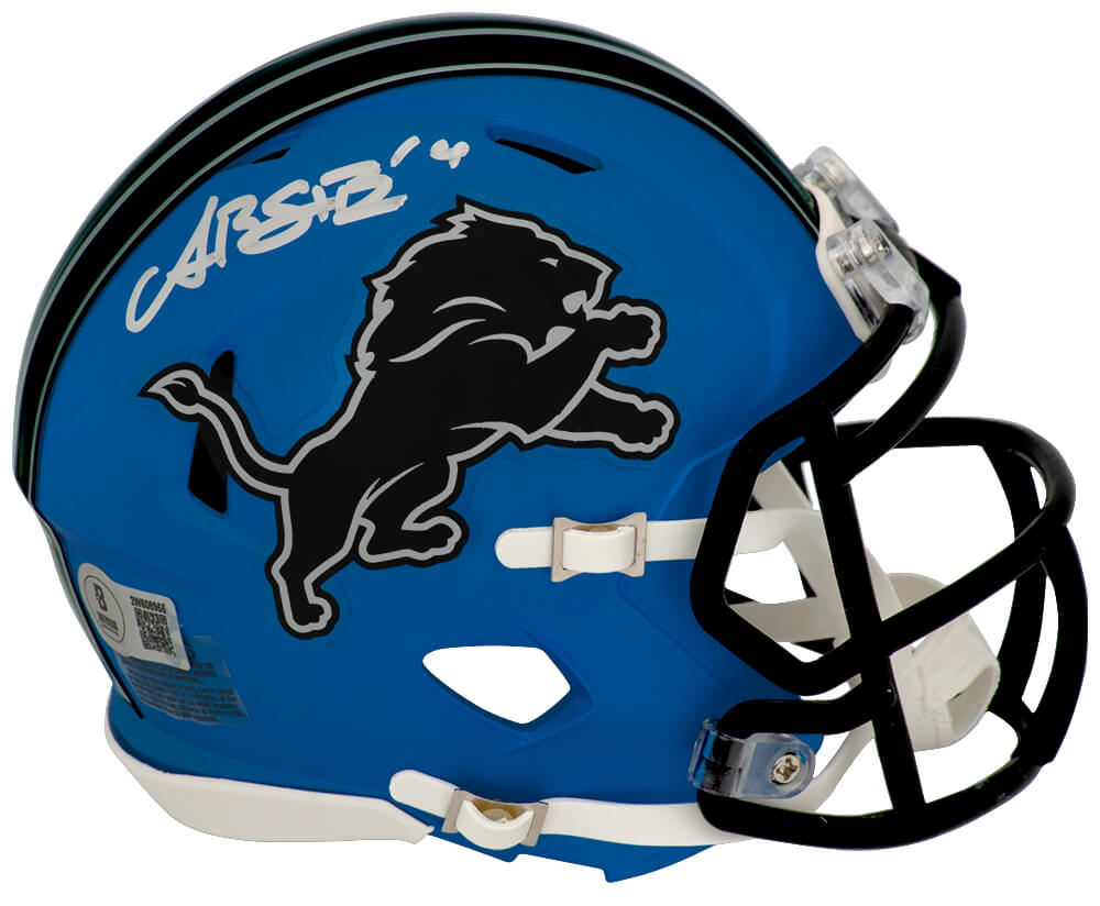 Amon Ra St. Brown Detroit Lions Autographed 2024 Alternate Riddell Mini-Powers Sports Memorabilia