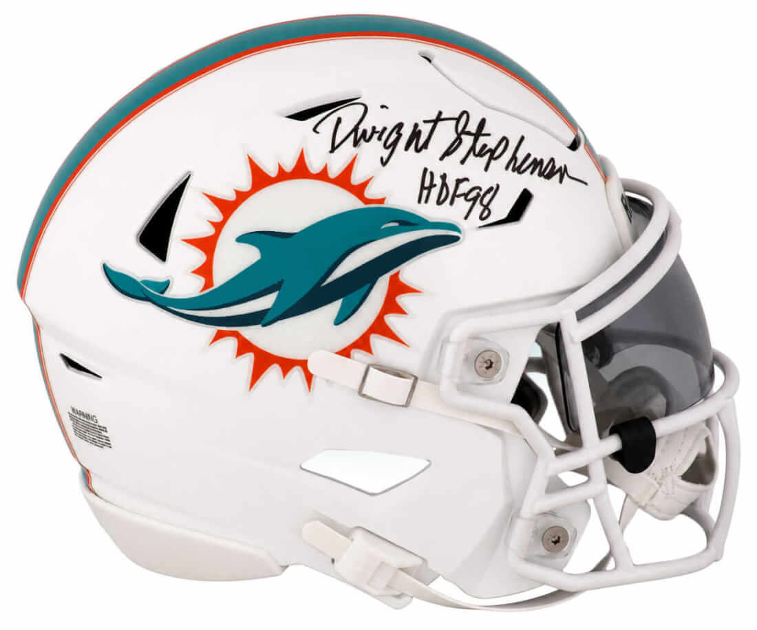 Dwight Stephenson Autographed Miami Dolphins Riddell Mid-Size (MIDI) SpeedFlex Helmet with HOF'98-Powers Sports Memorabilia