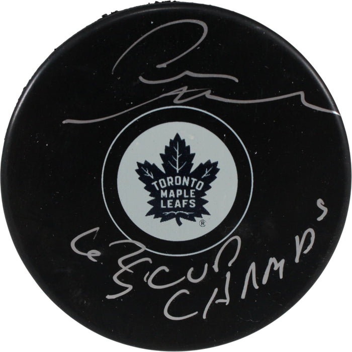 Pete Stemkowski Signed Toronto Maple Leafs Logo Puck 67 SC Champs – JSA Authenticated-Powers Sports Memorabilia