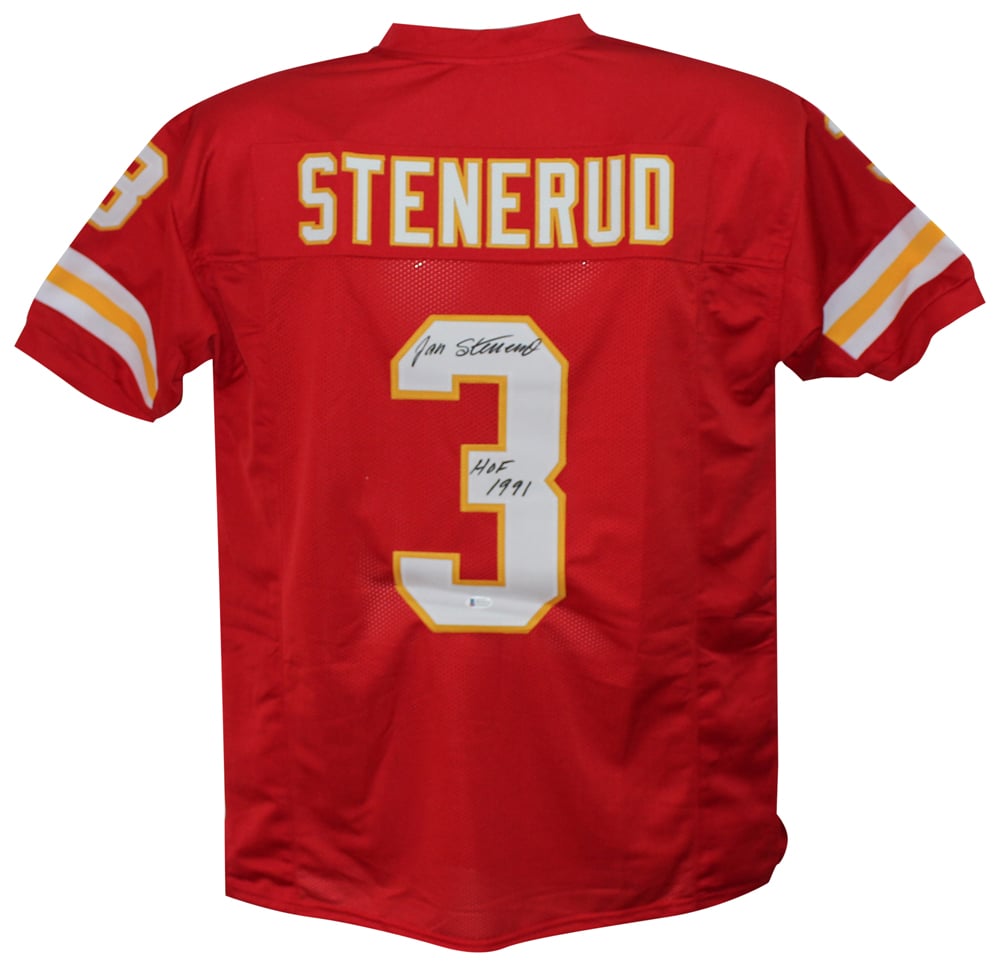 Jan Stenerud Signed Pro Style Red XL Jersey HOF – Beckett Authenticated-Powers Sports Memorabilia