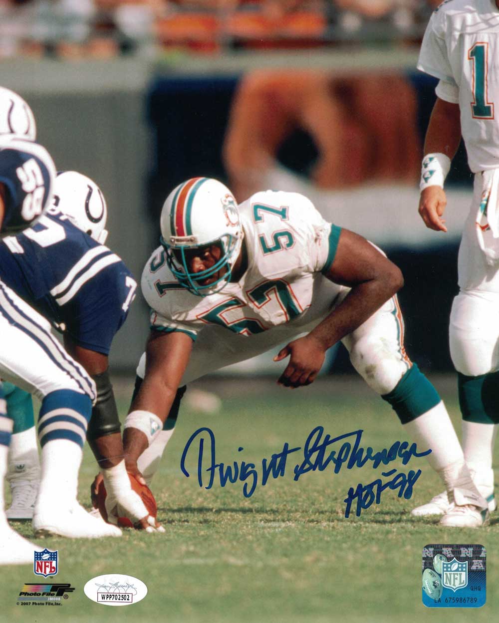 Dwight Stephenson Signed Miami Dolphins 8x10 Photo HOF JSA PF-Powers Sports Memorabilia