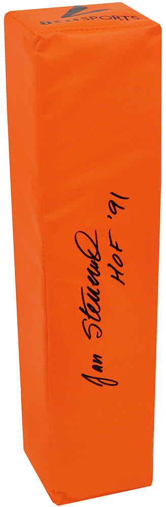 Jan Stenerud Autographed BSN Orange Endzone Football Pylon w/ HOF 91-Powers Sports Memorabilia