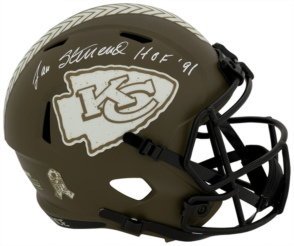 Jan Stenerud Kansas City Chiefs Autographed SALUTE Full Size Riddell Replica Helmet-Powers Sports Memorabilia