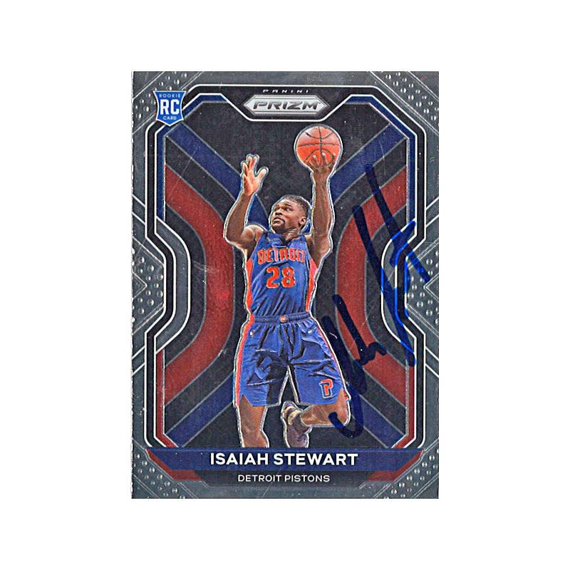 Isaiah Stewart Detroit Pistons Signed 2021 Panini Prizm Rookie Card-Powers Sports Memorabilia