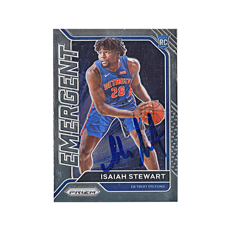 Isaiah Stewart Detroit Pistons Signed 2021 Panini Prizm Emergent Rookie Card #2-Powers Sports Memorabilia