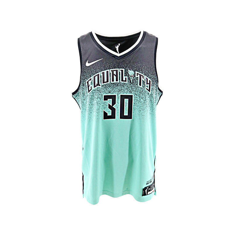 Breanna Stewart New York Liberty Signed Nike Mint Green Rebel Edition Jersey-Powers Sports Memorabilia
