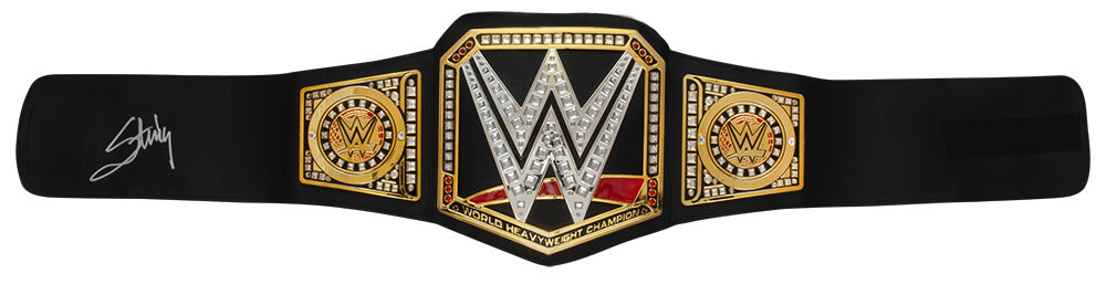 Sting Autographed WWE World Championship Replica Wrestling Belt-Powers Sports Memorabilia