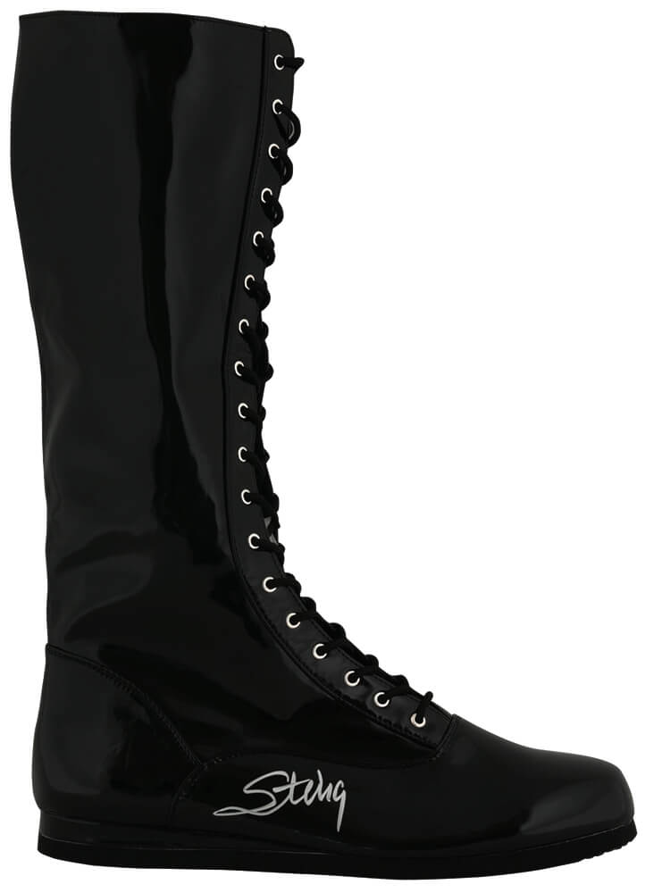 Sting Autographed Black Wrestling Costume Boot-Powers Sports Memorabilia