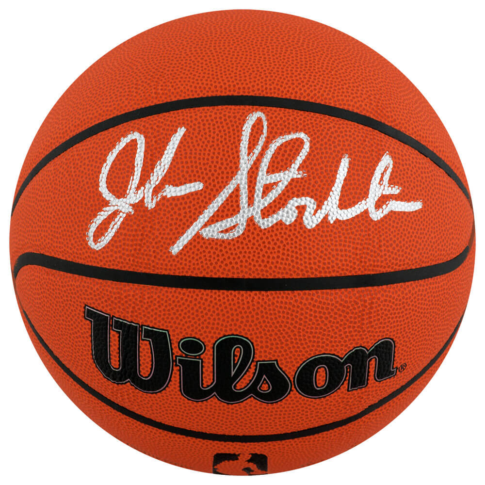 John Stockton Autographed Wilson Indoor/Outdoor NBA Basketball-Powers Sports Memorabilia