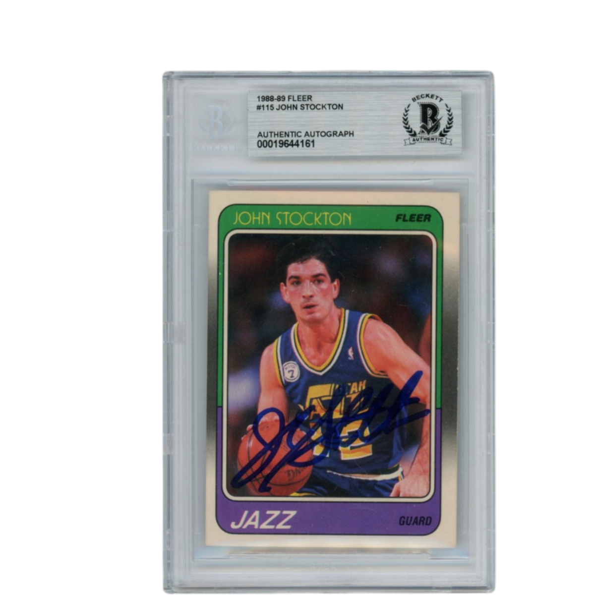 John Stockton Utah Jazz Signed Card - 1988 Fleer #115 Slabbed Beckett Beckett-Powers Sports Memorabilia