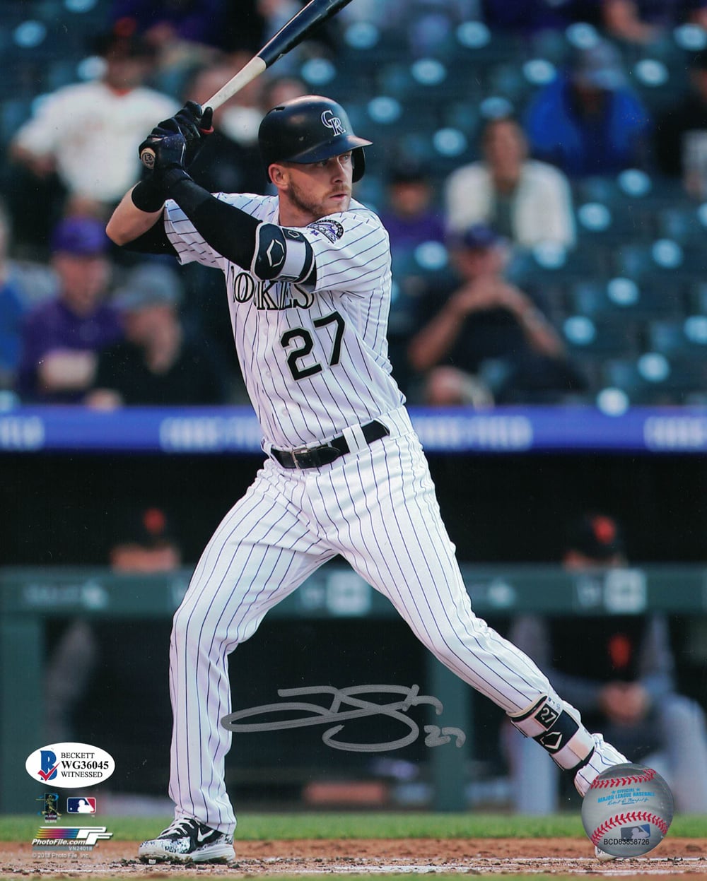 Trevor Story Signed Colorado Rockies 8x10 Photo – Beckett Authenticated-Powers Sports Memorabilia
