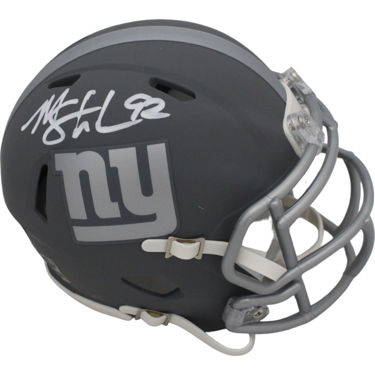 Michael Strahan Signed New York Giants Mini Helmet Slate – Beckett Authenticated-Powers Sports Memorabilia