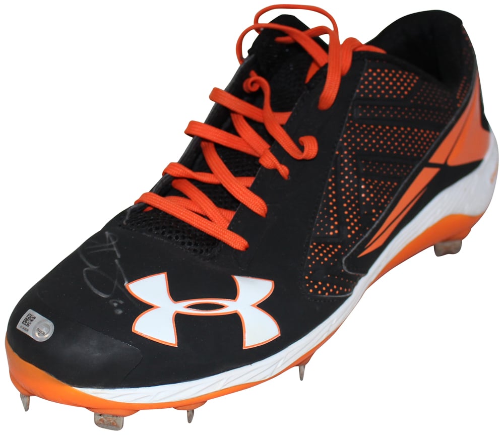 Hunter Strickland San Francisco Giants Signed Mini Helmet - Under Armour Cleat Beckett - 33669-Powers Sports Memorabilia