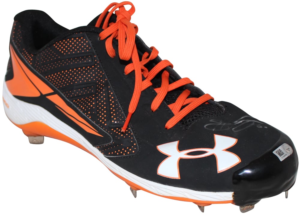 Hunter Strickland San Francisco Giants Signed Mini Helmet - Under Armour Cleat Beckett-Powers Sports Memorabilia
