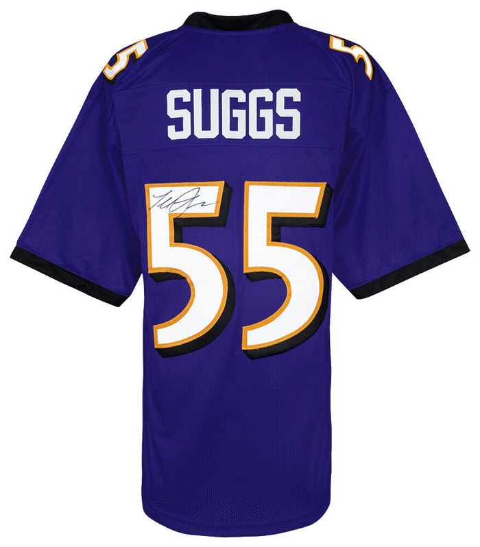 Terrell Suggs Autographed Purple Custom Football Jersey-Powers Sports Memorabilia