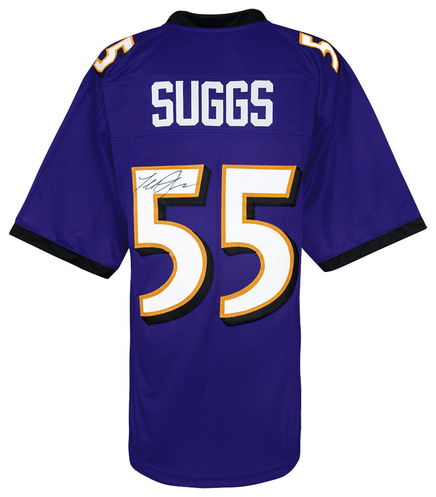 Terrell Suggs Autographed Purple Custom Football Jersey-Powers Sports Memorabilia