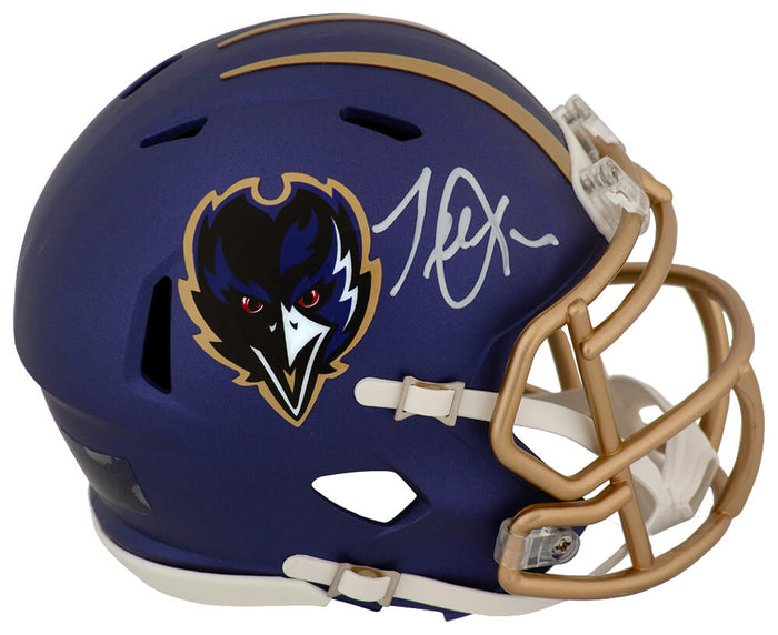 Terrell Suggs Autographed Baltimore Ravens 2024 Alternate Purple Riddell Speed Mini Helmet-Powers Sports Memorabilia