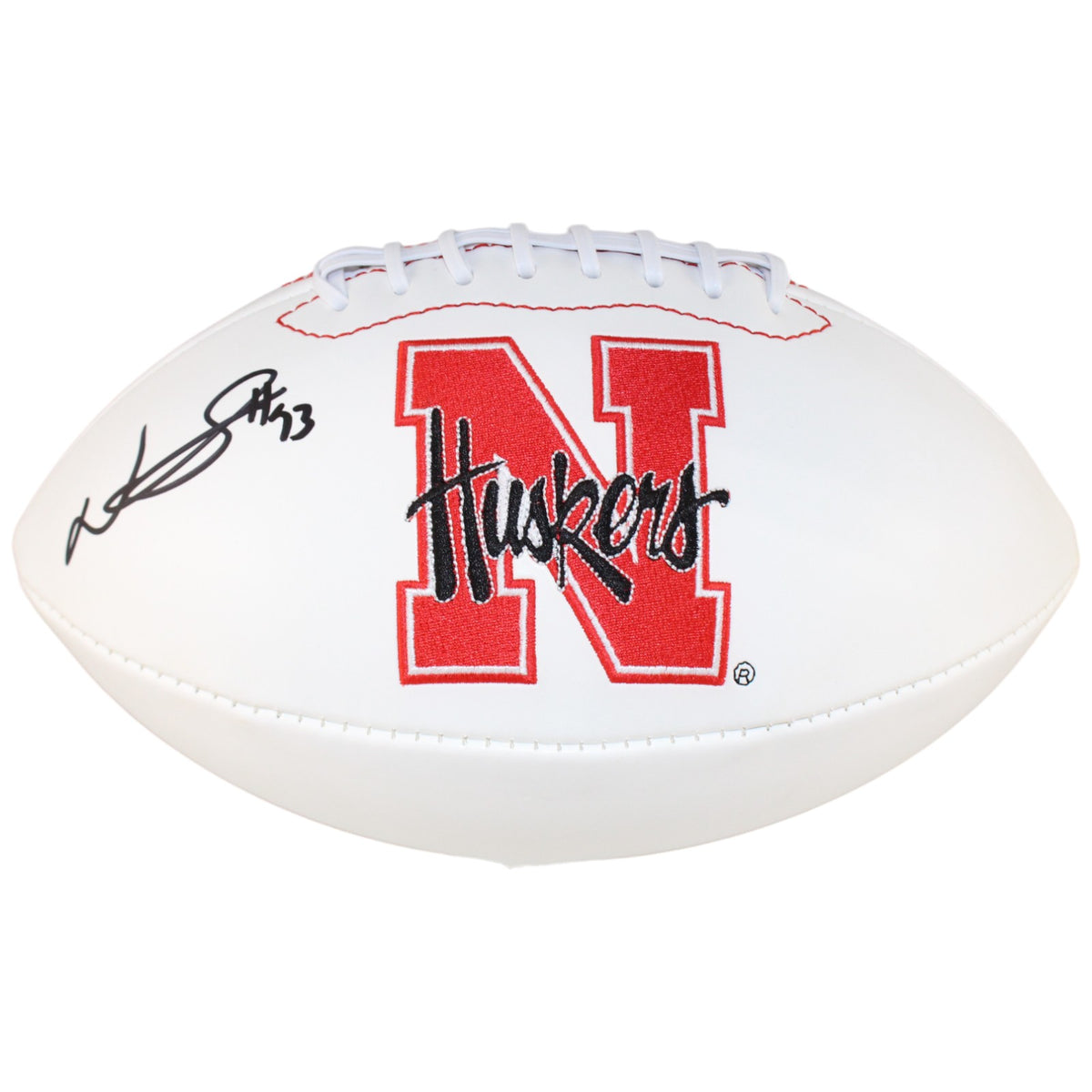 Ndamukong Suh Nebraska Cornhuskers Logo Signed Football Beckett WIT 52788 Beckett-Powers Sports Memorabilia