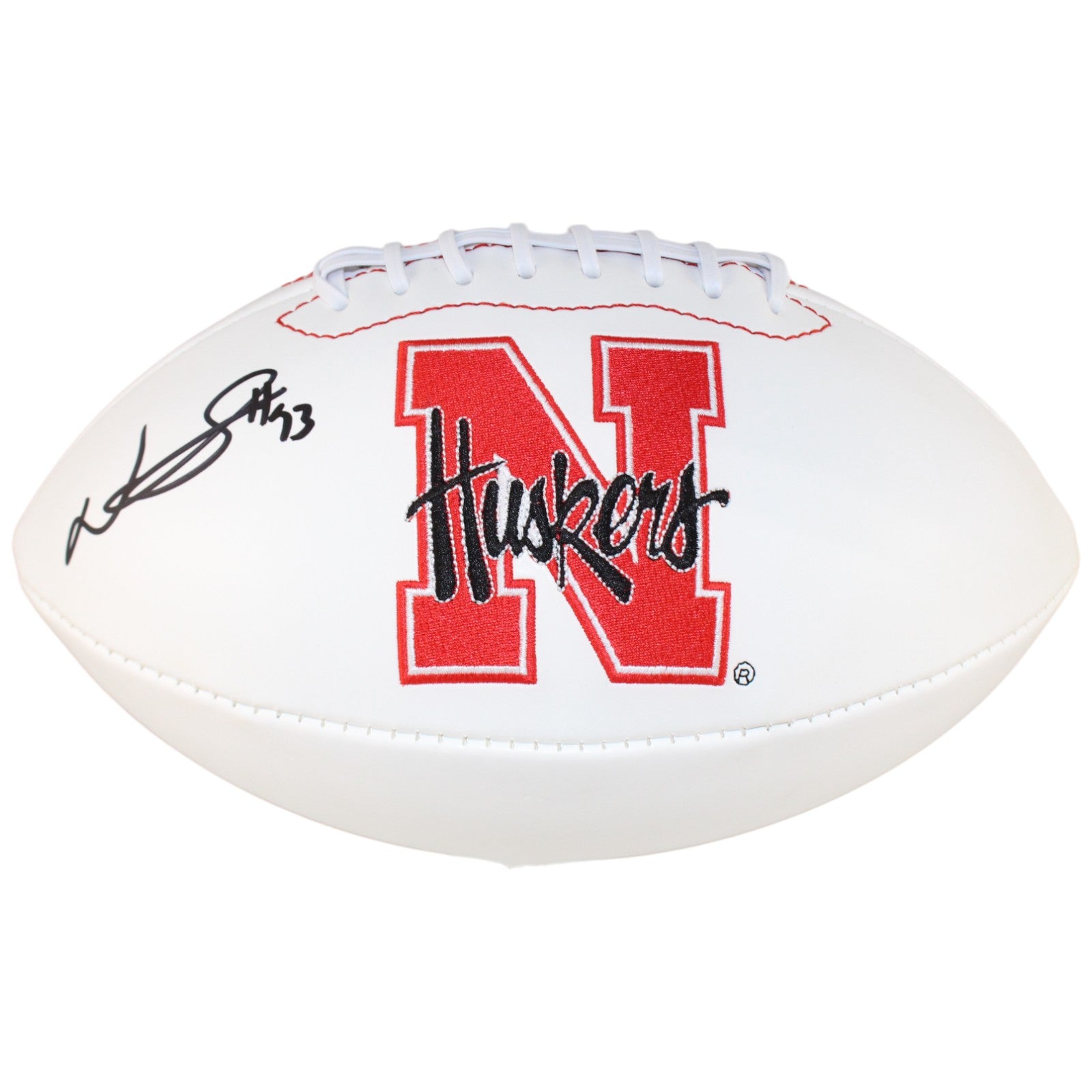 Ndamukong Suh Nebraska Cornhuskers Logo Signed Football Beckett WIT 52788 Beckett-Powers Sports Memorabilia