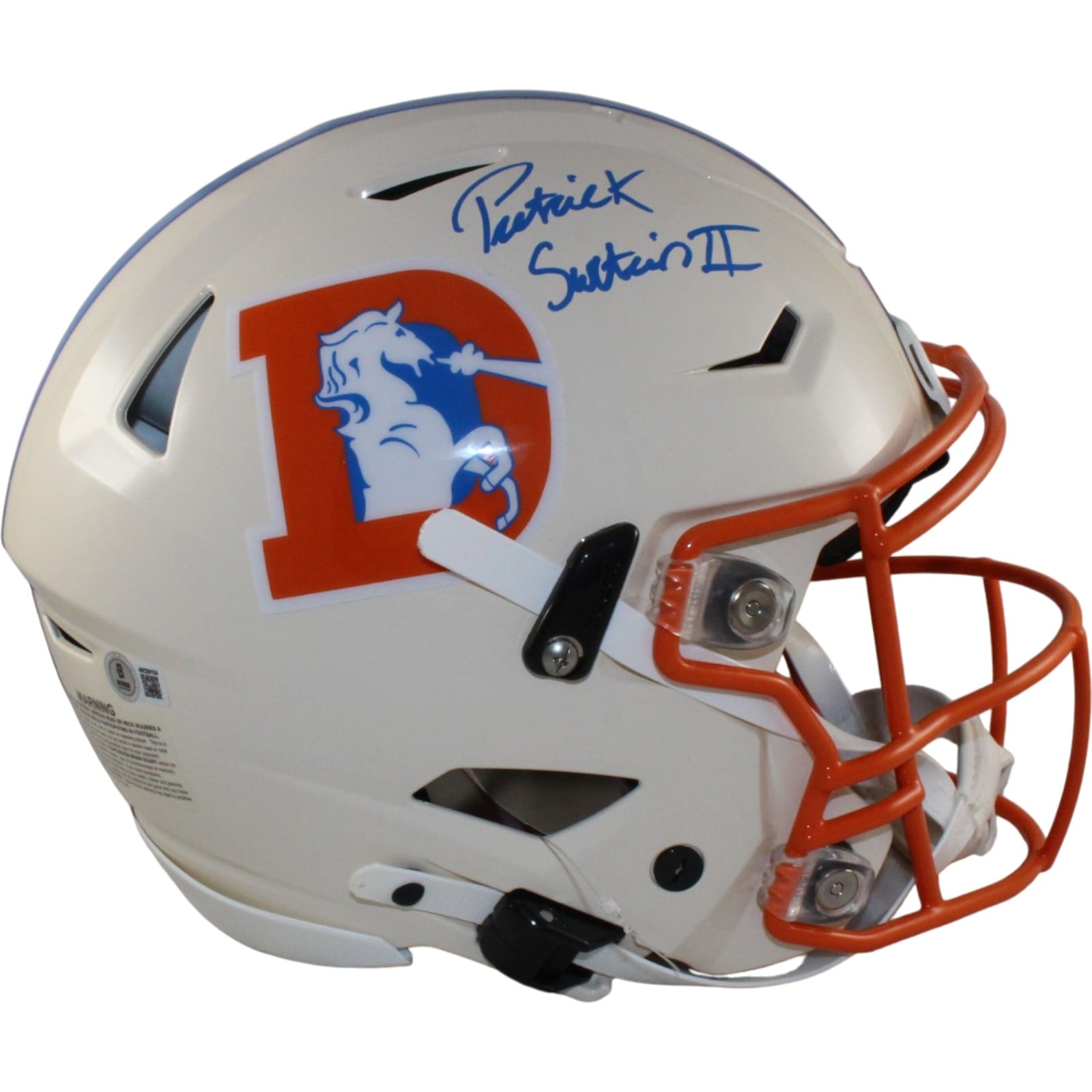 Patrick Surtain Signed Denver Broncos SpeedFlex Retro Helmet – Beckett Authenticated-Powers Sports Memorabilia