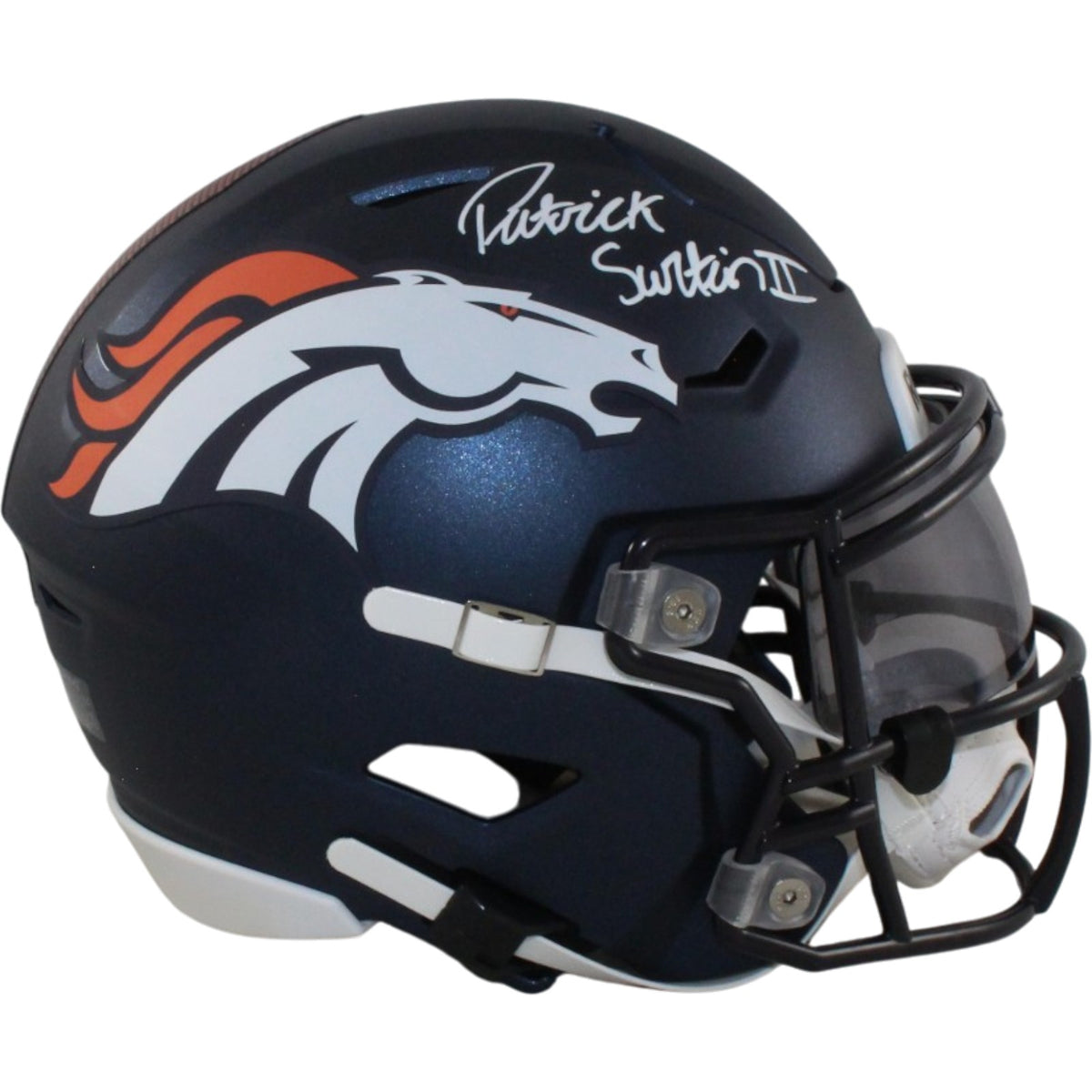 Patrick Surtain Denver Broncos Mid-Size Midi Signed Helmet-Powers Sports Memorabilia