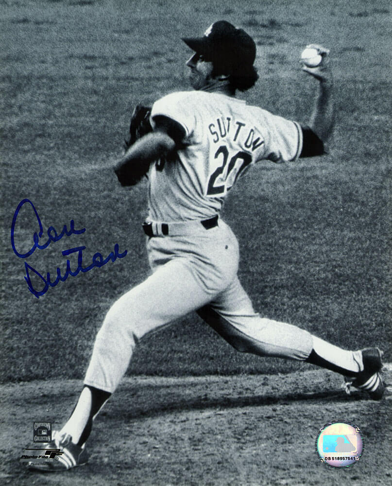Don Sutton Autographed Los Angeles Dodgers B&W Pitching 8x10 Photo-Powers Sports Memorabilia