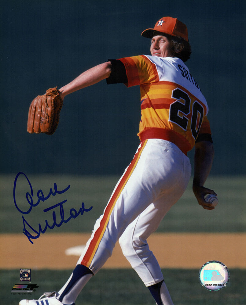 Don Sutton Autographed Houston Astros Pitching 8x10 Photo-Powers Sports Memorabilia