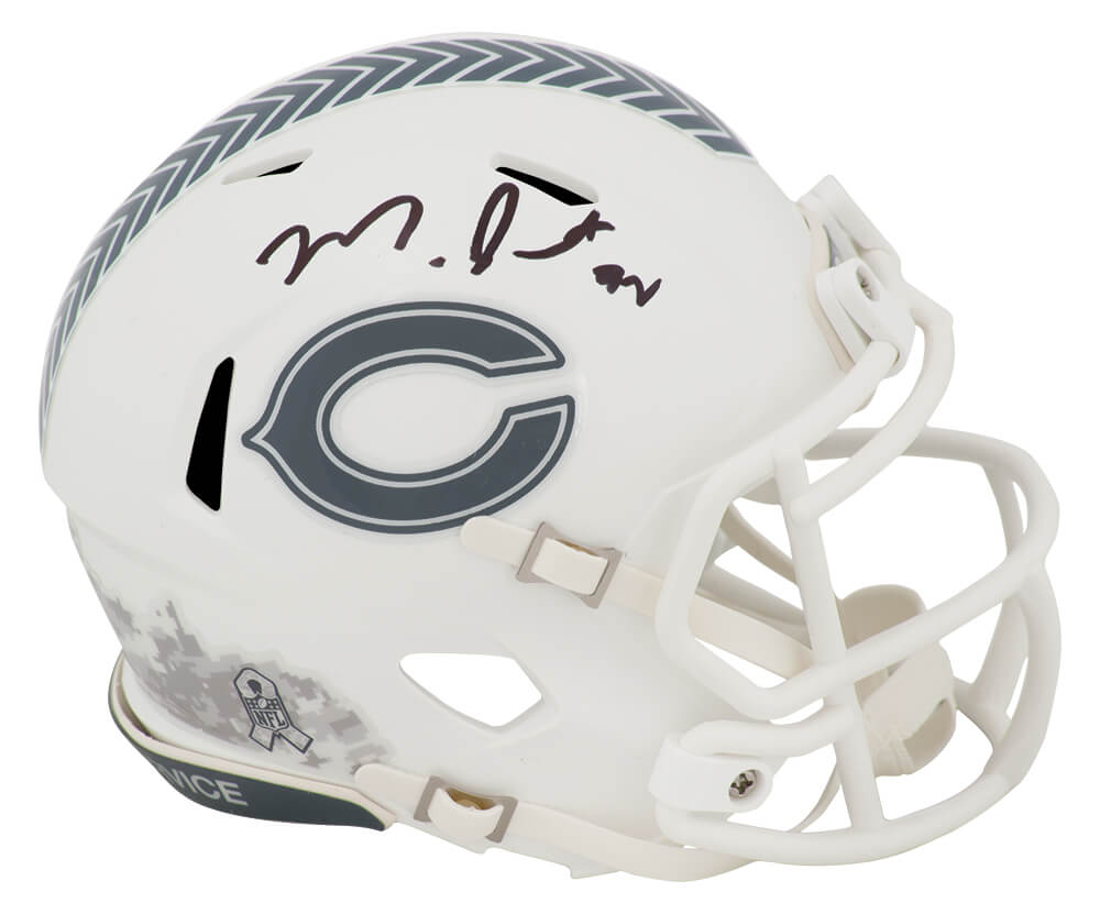 Montez Sweat Chicago Bears Autographed 2024 SALUTE Riddell Mini Helmet-Powers Sports Memorabilia