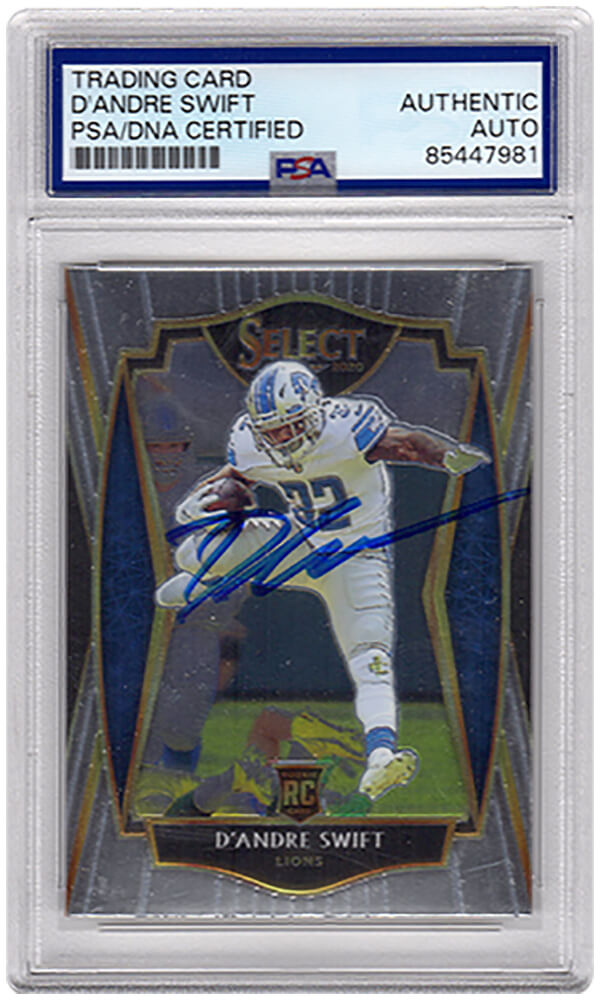 D'Andre Swift Detroit Lions Autographed 2020 Panini Select Rookie Footb 151-Powers Sports Memorabilia