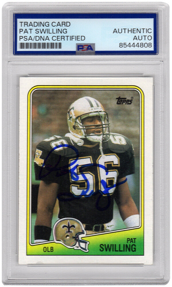 Pat Swilling New Orleans Saints Autographed 1988 Topps Rookie Football Card-Powers Sports Memorabilia