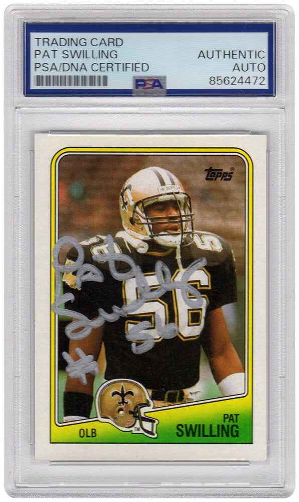 Pat Swilling New Orleans Saints Autographed 1988 Topps Rookie Football C 66