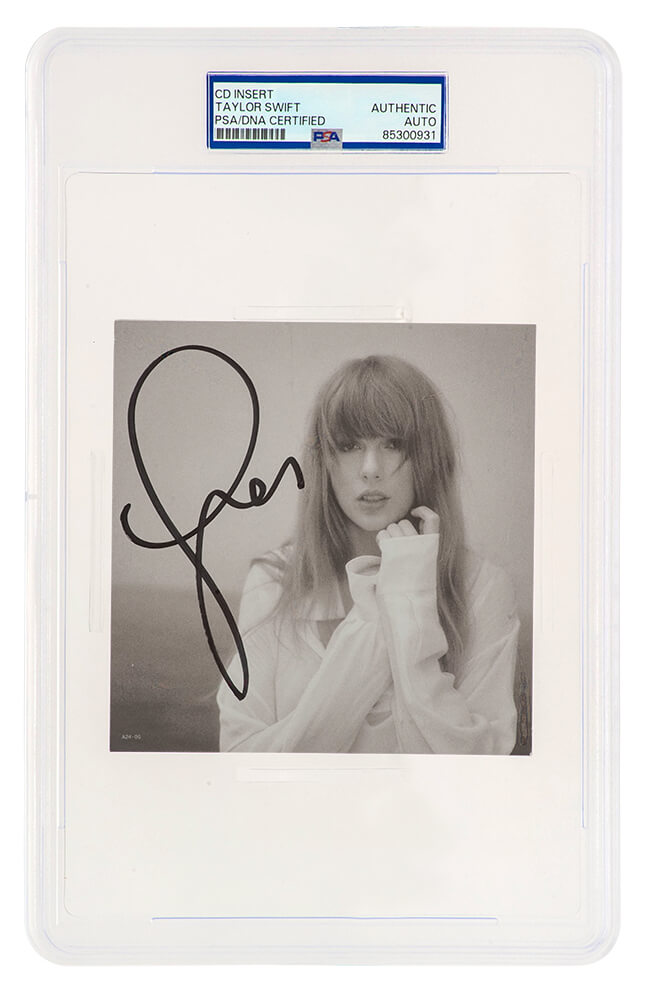 Taylor Swift Autographed 'The Tortured Poets Department' 5x5 CD Insert - (PSA/DNA Encapsulated)-Powers Sports Memorabilia
