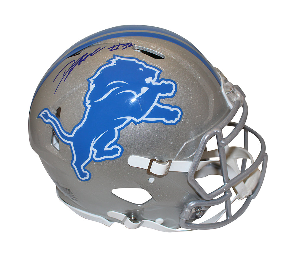 D'Andre Swift Detroit Lions Authentic Speed Signed Helmet FAN-Powers Sports Memorabilia